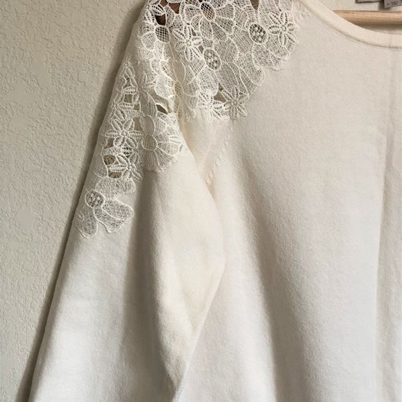 Loft Floral Lace Shoulder Sweater - Picture 7 of 10